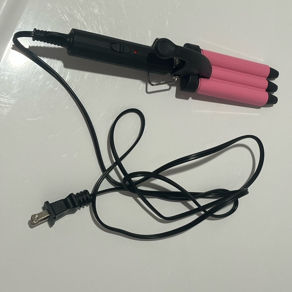 Mini 3 barrel pink Curling Iron